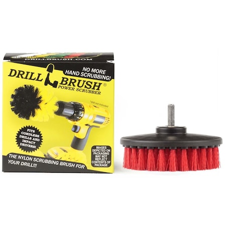 Red Drill Brush Heavy Duty Cleaning Brush With Stiff Bristles